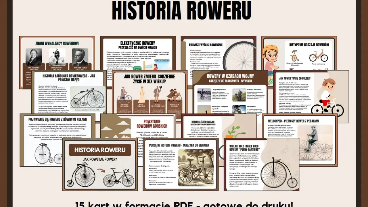 Krótka historia roweru: od wynalazków po rowery górskie i elektryczne. Poznaj ewolucję tego pojazdu.