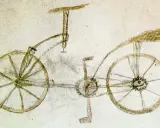 Szkic roweru z napędem łańcuchowym, jeden z wczesnych projektów. Ciekawe fakty o historii roweru.