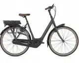 Czarny rower elektryczny Gazelle z bagażnikiem i baterią. Rozmiar ramy 53 cm, idealny dla osób o wzroście ok. 170-180 cm.