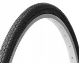 Opona rowerowa o rozmiarze 28x1 5/8x1 3/8, z wyraźnym bieżnikiem, gotowa na przygodę.