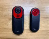 Dwa urządzenia Garmin: radar rowerowy z kamerą i lampka rowerowa.