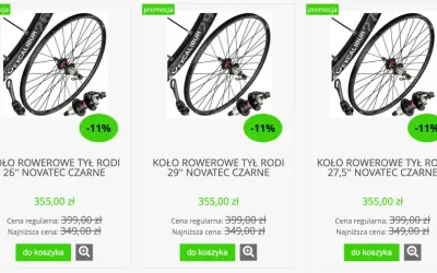 Trzy koła rowerowe tylne na promocji: 26", 27,5" i 29". Dowiedz się, jak zmierzyć rozmiar koła w rowerze, by wybrać idealne.