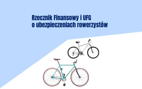 Rzecznik Finansowy i UFG o ubezpieczeniach rowerzystów. Dwa rowery, jeden biały górski, drugi turkusowy miejski.