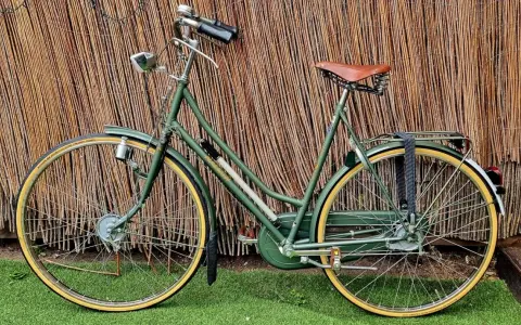 Zielony rower Raleigh, klasyczny model z brązowym siodełkiem Brooks, gotowy na miejskie przygody. Raleigh rower co to za firma? To brytyjska legenda.
