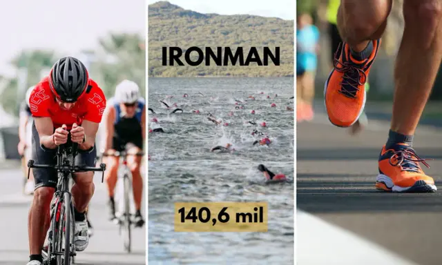 Triathlon co to? Kolarz, pływacy w wodzie i biegacz w pomarańczowych butach. Wyzwanie 140,6 mil.