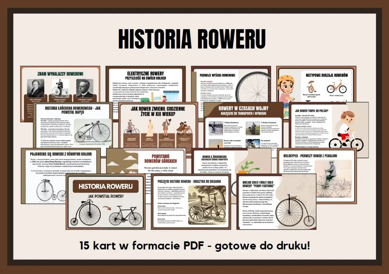 Historia roweru klasa 4: od wynalazców po rowery elektryczne i górskie. Poznaj ewolucję jednośladów i ich wpływ na życie ludzi.