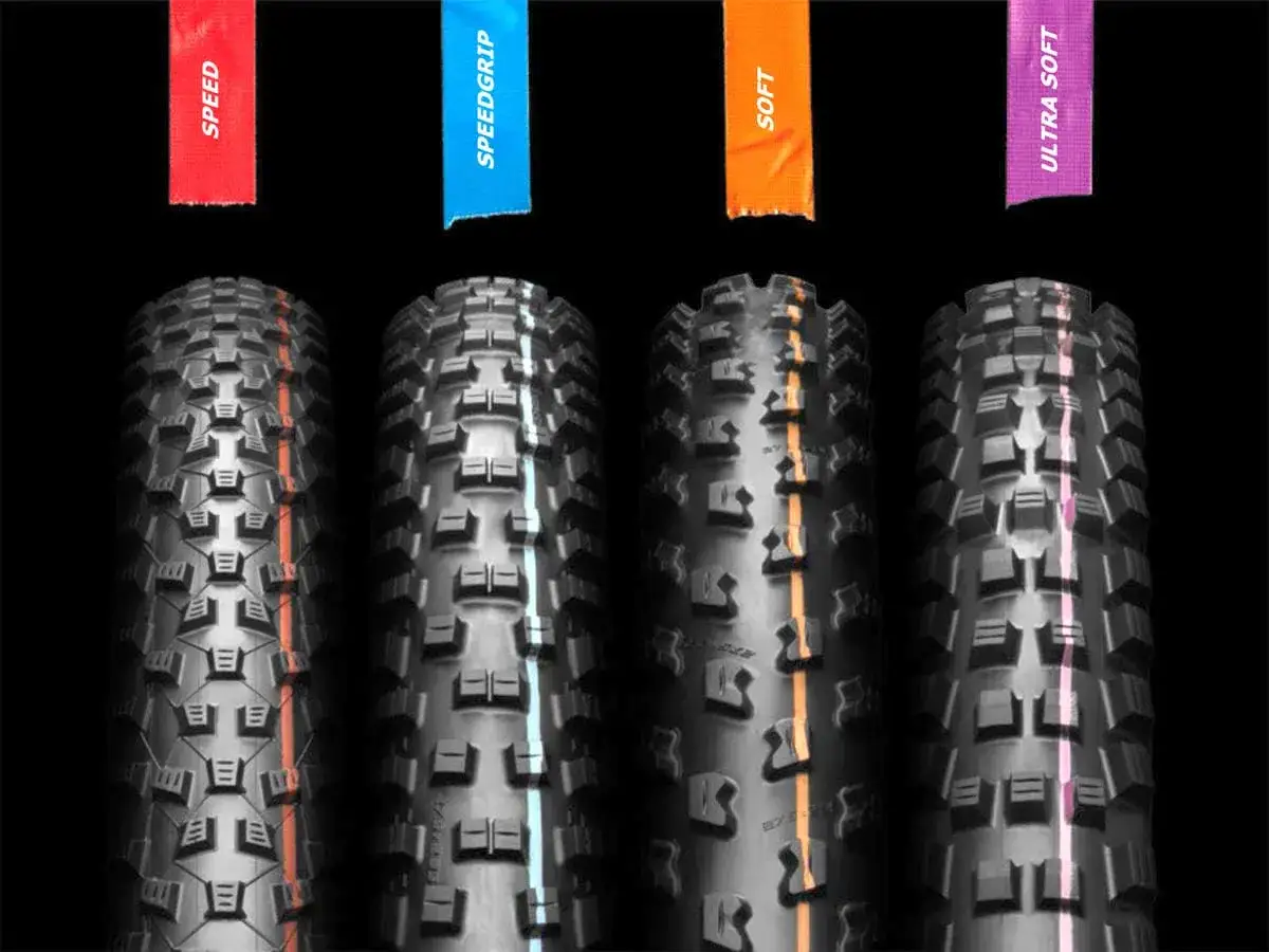 Cztery opony rowerowe: SPEED, SPEEDGRIP, SOFT, ULTRA SOFT. Różne bieżniki, etrto co to?
