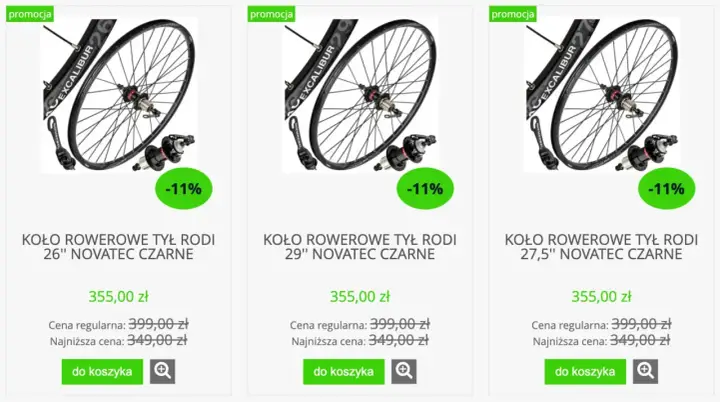 Trzy koła rowerowe tylne na promocji: 26", 27,5" i 29". Dowiedz się, jak zmierzyć rozmiar koła w rowerze, by wybrać idealne.